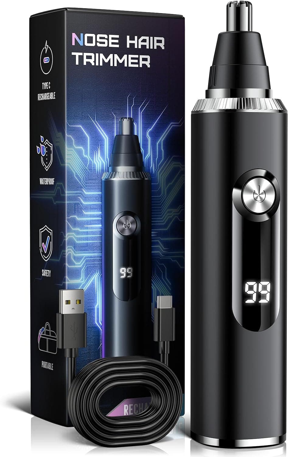 Savilab Nose Hair Trimmer with LED Display, seller photograph