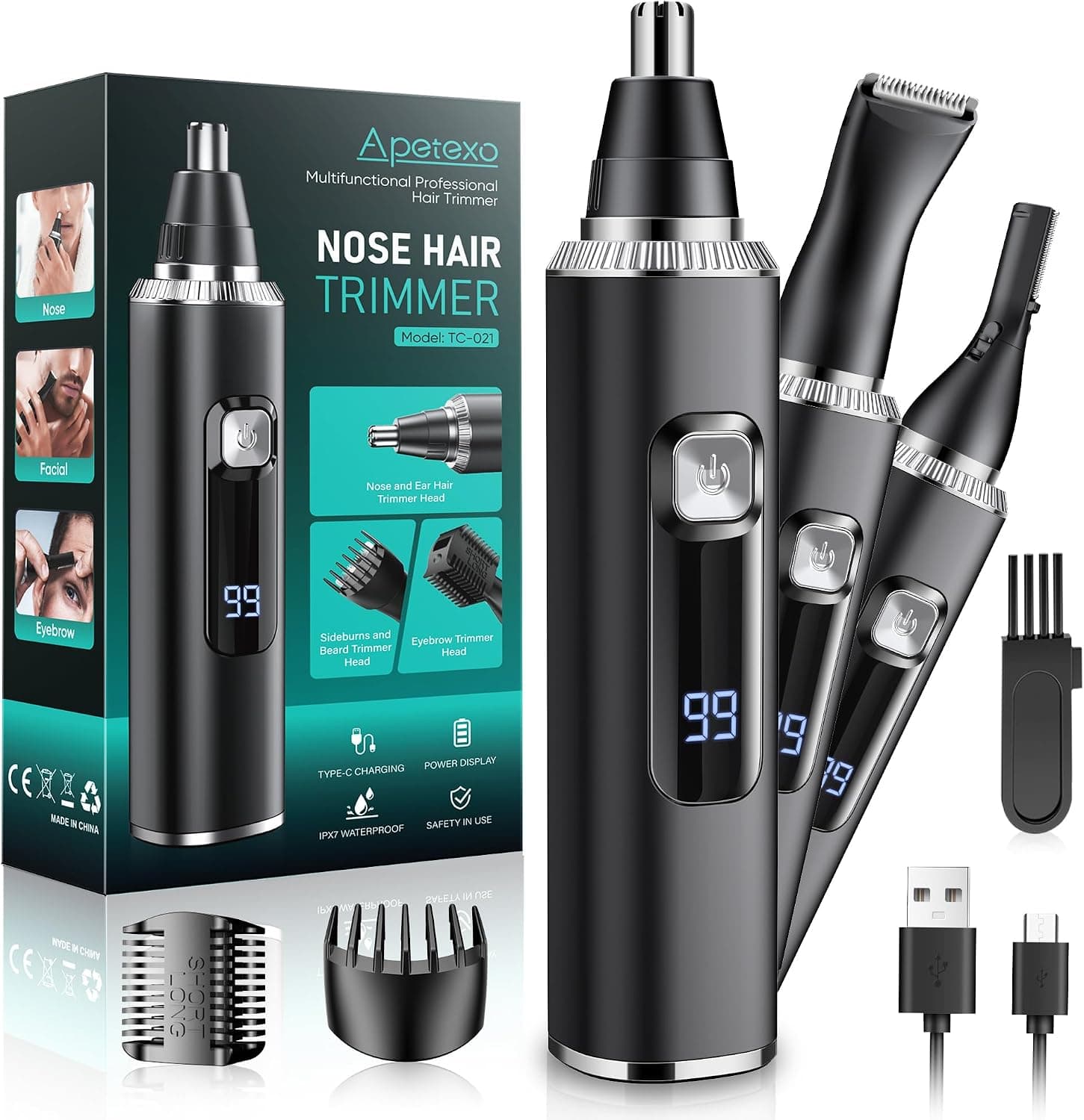 Apetexo Type-C Nose Hair Trimmer, seller photograph